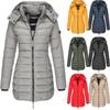 Женское зимнее длинное пальто, утепленная теплая хлопковая куртка-пуховик с капюшоном, пальто