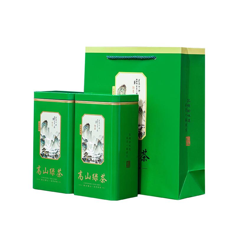 Chinese XinYang MaoJian,TaiPing HouKui Green Tea Set Zipper Bags AnJi White Tea LuAn GuanPian Universal Rectangular Tea Can