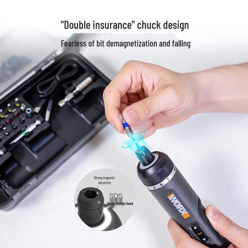 Worx WX242 Cordless Electric Screwdriver Tool Set CN plug (adapter included)