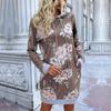 Autumn and Winter Women's Sweatshirt Fashion Mid-Length Hoodie Printed Hooded Sweatshirt Dresses