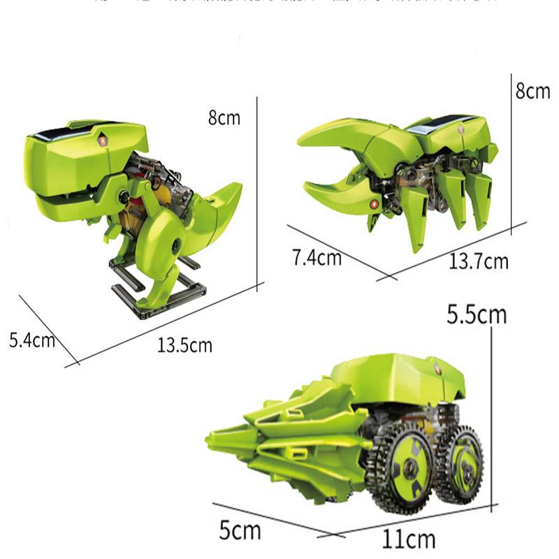 3 in 1 Solar Energy Dinosaur Robotic Kits DIY Assembly Educational Toys Model Building Kids Science for Educational Toys