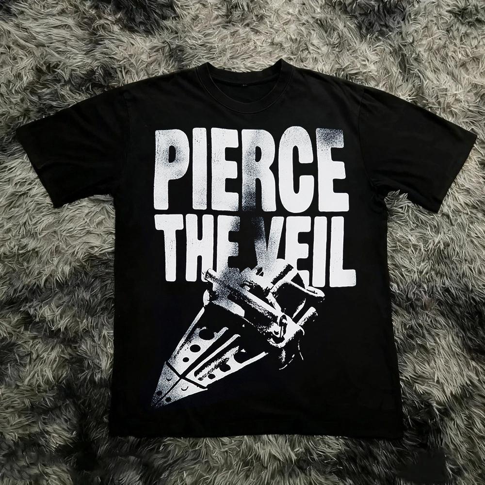 Винтажная футболка Pierce The Veil Мерч с рок-концерта Винтажная футболка с принтом Альтернативная одежда для метал-музыки Унисекс Подарок для фаната Футболки Топы