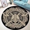 Круглый ковер с принтом viking vegvisir, красивый нескользящий ковер для гостиной, спальни, реквизит для фотосъемки, подарок на день рождения
