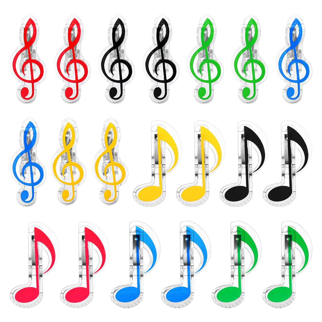 20/40Pcs Musical Note Clips Music Paper Clip Holder Plastic Music Book Clip Bookmarks Stationery Clips for Paper Book Notebook