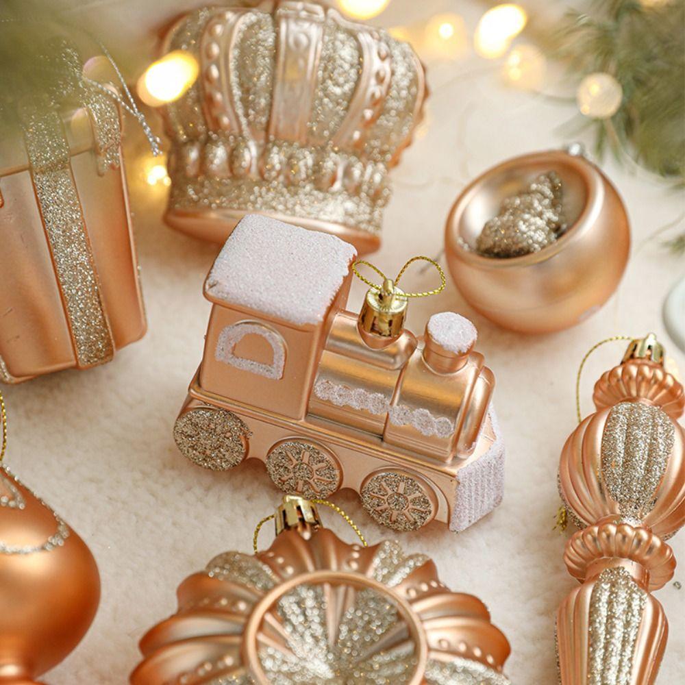 Shatterproof Christmas Pinecone Bell Pendants Plastic Xmas Tree Hanging Pendants Hotel Mall