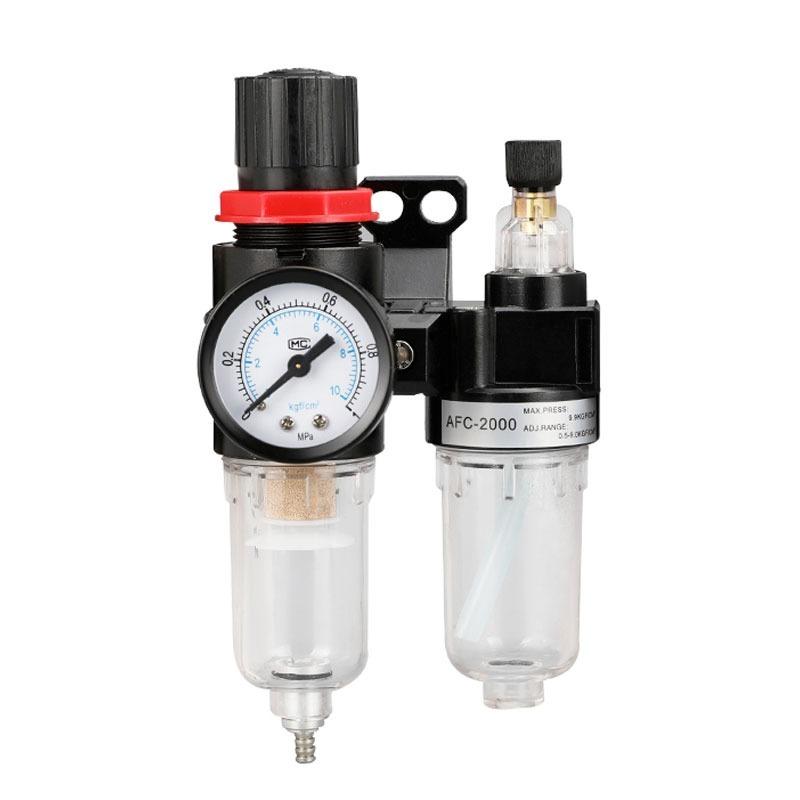 1pc AFR-2000 Pneumatic Filter Air Treatment Unit Pressure Regulator Compressor Reducing Valve Oil Water Separation AFR2000 Gauge