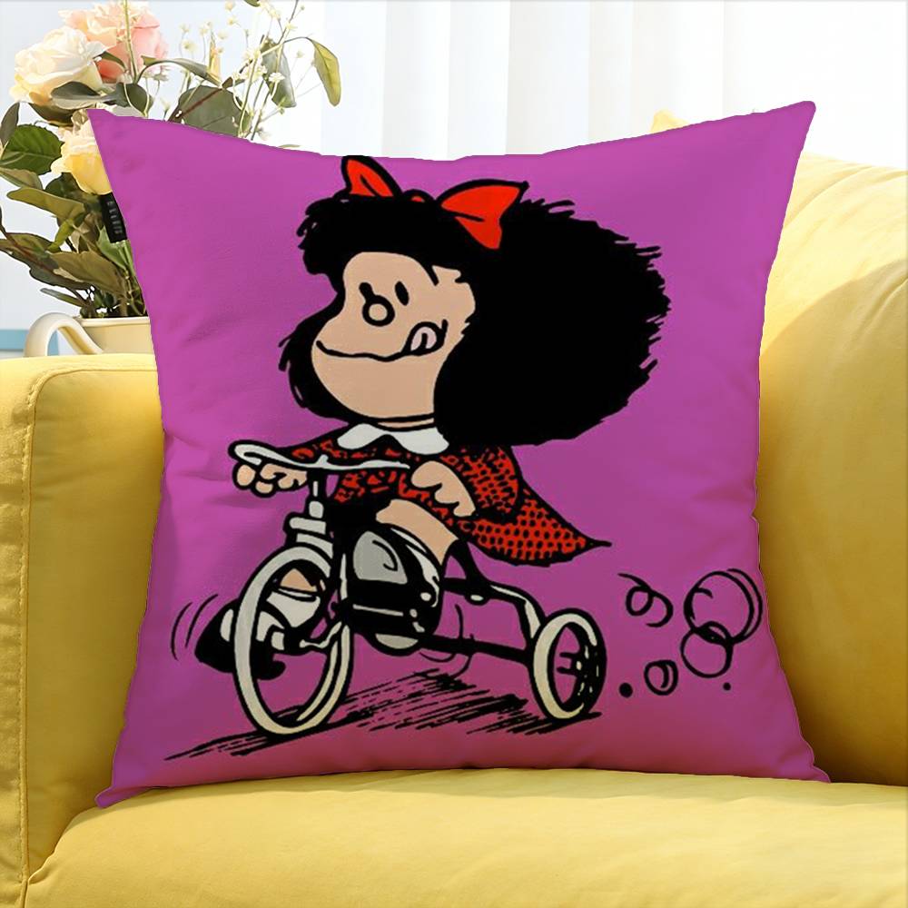 Cartoon Cute MMafalda World Various Sizes Square Pillow Case For Car Home Bedchamber Decor