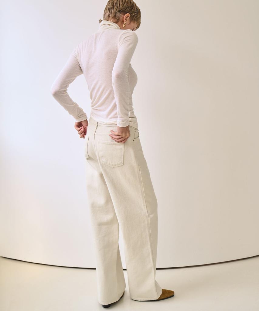GRIDAJ Minimal Straight Cotton Pants _ Ivory