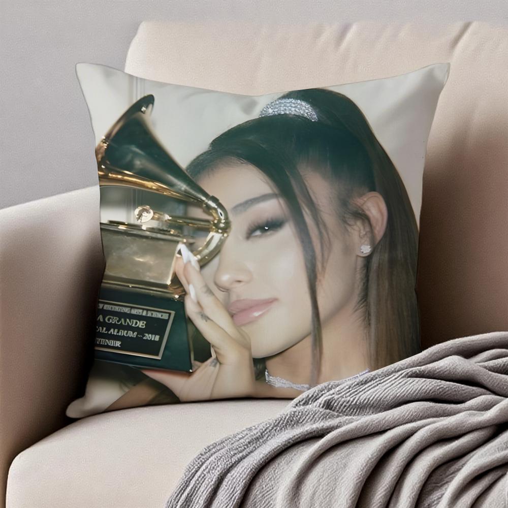 actress AAriana Grande Cushion Cover Pillowcase Antidustmite Invisible Zipper Short Plush Sofa Cushion