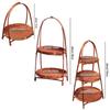1Pcs 1/2/3 Layers Storage Basket Multi-function Standing Tray Bamboo Woven Basket  For Kitchen