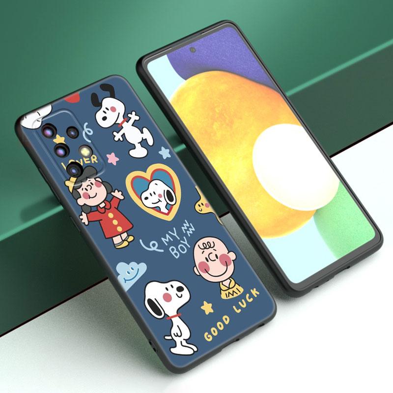 Cartoon Kawaii Snoopy Phone Case For Samsung A13 A22 A24 A32 A23 A25 A34 A35 A52S A53 A54 A55 A73 5G A12 A14 A15 A31 A33 A50 A51