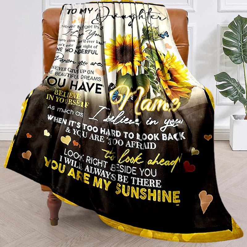 To My Daughter Customize Your Name Outdoor Blanket Suitable For All Seasons Comfortable And Warm Soft Blanket Suitable For Travel Gifts For Relatives