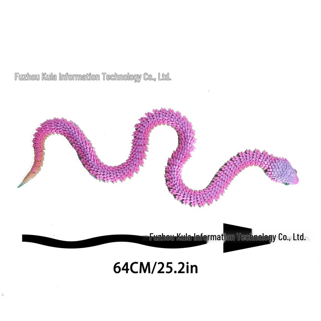 Подвижная фигурка змеи гадюки, напечатанная на 3D-принтере - Креативное имитированное декоративное изделие ручной работы