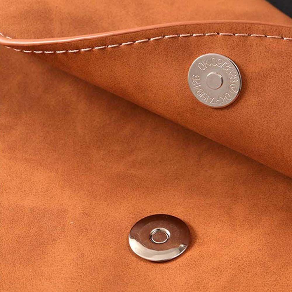 Button Design Large Capacity PU Leather Folder Business Handbag Laptop Bag Document Organizer Bag