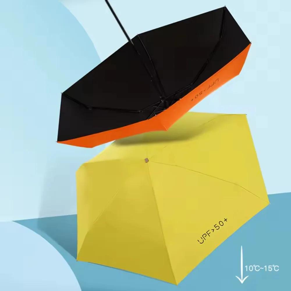 Mini Sun Umbrella Small Pocket Umbrella Alloy Folding Umbrella UV Protection Sunshade Bag Sunshade Umbrella Capsule Umbrella