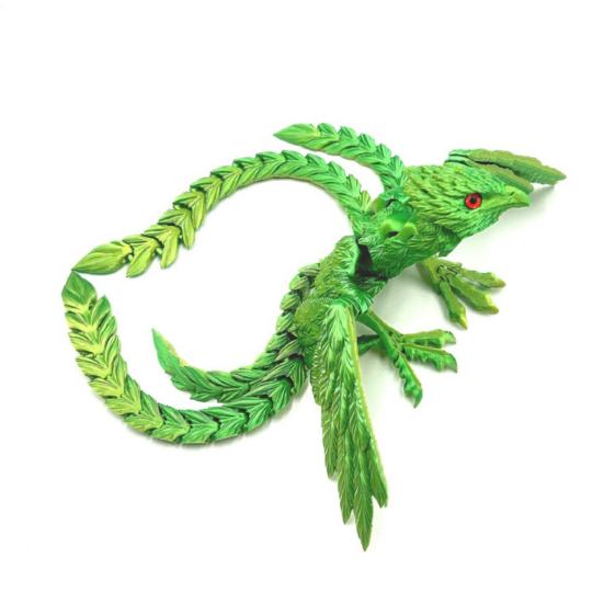 3D Printed Phoenix Ornament Articulated Phoenix Fidget Toy Flexible Phoenix Bird Toy Animal Centerpiece for Stress Relief Desk Display