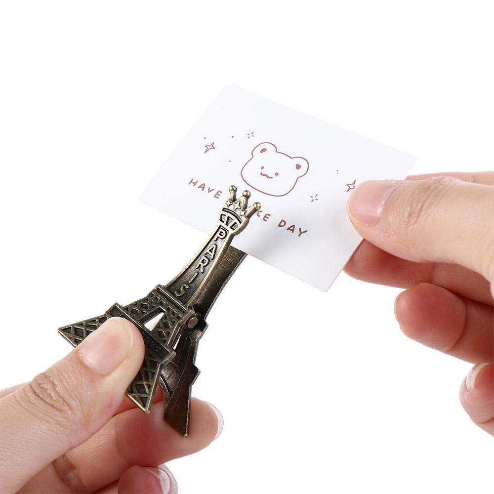 Clip Name Card Photo Decoration Metal Eiffel Tower Clip Paper Clip Memo Clip Picture Clip Holder