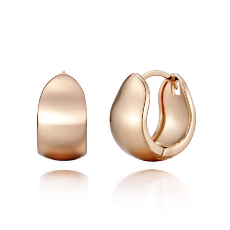 ELLE Jewelry 14K Mirror One-Touch Earrings (Gold Pin) ELGPEE322