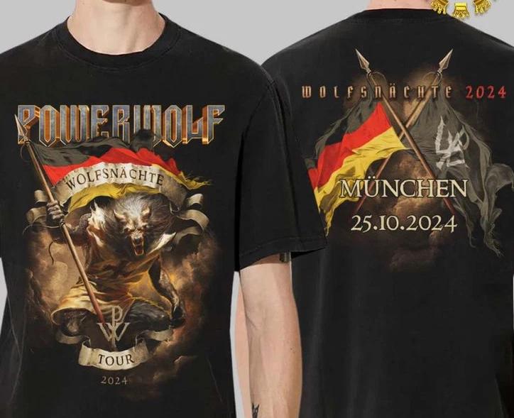 Футболка с мерчем Powerwolf Wolfsnachte Tour 2024 В Вене, Австрия, 24 Октября Футболка Т