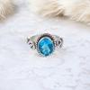 Swiss Blue Topaz Gemstone 925 Sterling Silver Jewelry Handmade Ring For Women RR-14-3
