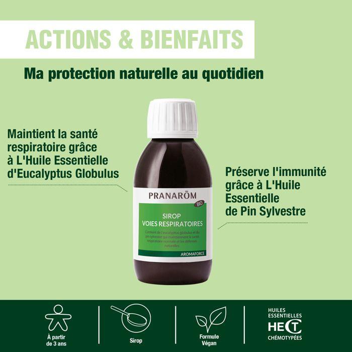Pranarom Aromaforce Sirop Voies Respiratoires Bio 150ml