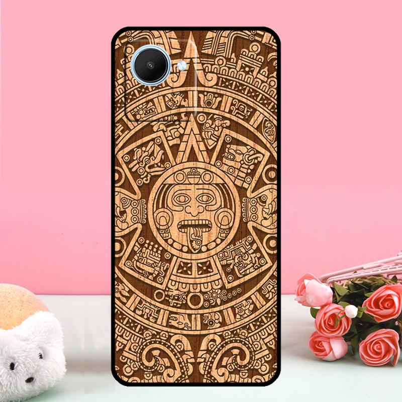 Узор из дерева с календарем майя для Realme GT 5 Pro GT3 Neo5 9 10 11 12 Pro Plus C25s C21Y C30 C31 C33 C51 C53 C55 C35 чехол
