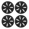 4PCS Wheel Hub Cap Matte Black High Strength Textured Design Replacement for Tesla Model Y 2020‑2023