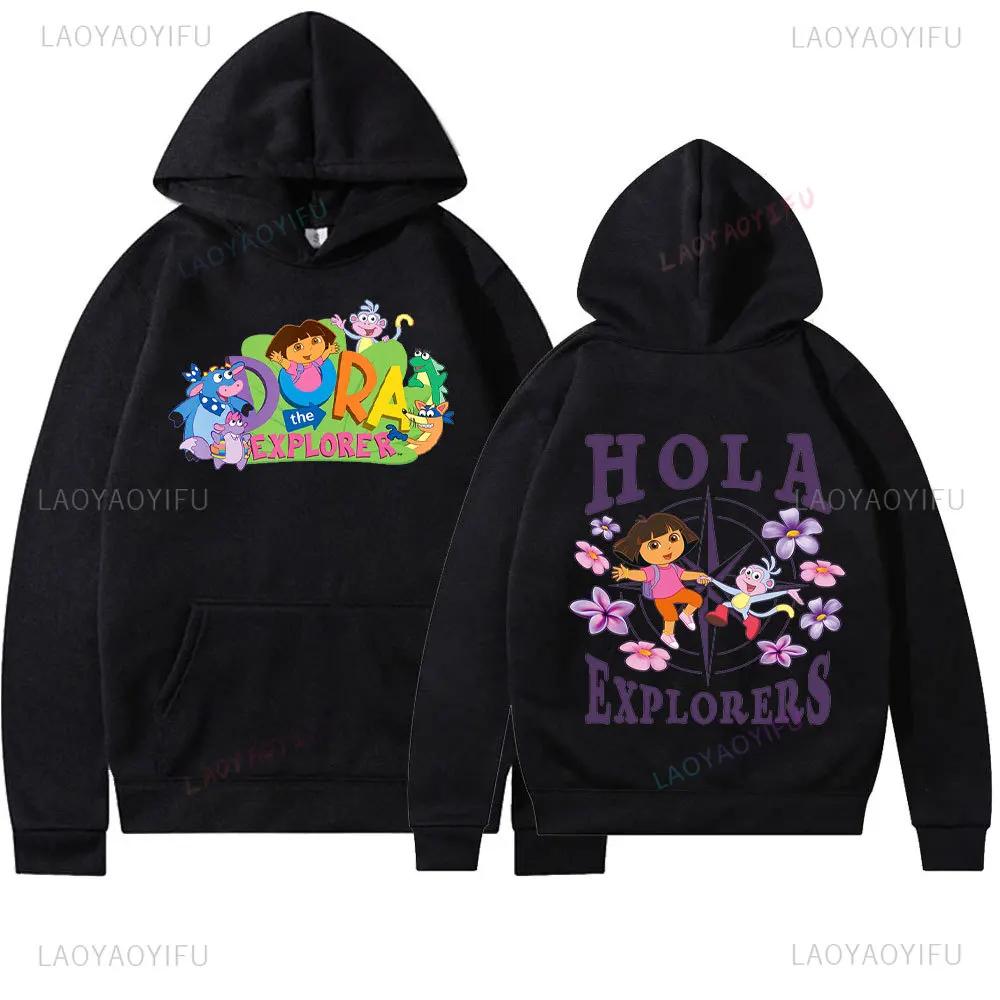 Dora The Explorer Fashion-Forward Fans Cozy Hoodies with Vibrant Prints HoodyCreativity Adventure Cartoon Adult Tops Women Gift