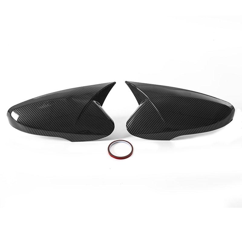 Рифмованный автомобильный зеркальный чехол заднего вида, бычий рог, боковое углеродное волокно/глянцевый черный, 2 шт. для Hyundai Veloster