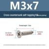 YiguYigu Nickel-Plated Phillips Flat Head Self-Tapping Screws M1-M5, Carbon Steel