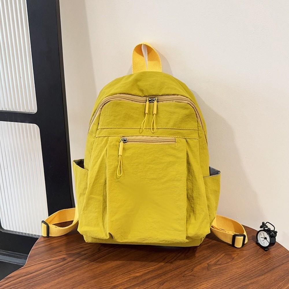 Fashion Large Capacity Backpack Multifunctional Solid Color School Bag Ultra-Light Shoulder Bag Travel
