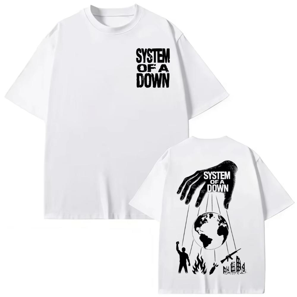 System of A Down Футболки с двусторонней печатью Мужская Женская Одежда Рок Мода Футболки Высококачественный Хлопок Футболка с коротким рукавом