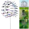 Metal Windmill Garden Spinner Reflective Paint Finish Kinetic Wind Spinners Weather-Resistant Outdoor Windmill Ornaments for Garden Lawn