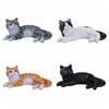 Simulation Cat Ornament Miniature Lying Cat Statue Adorable Cat Pet Model Office Desk Decor