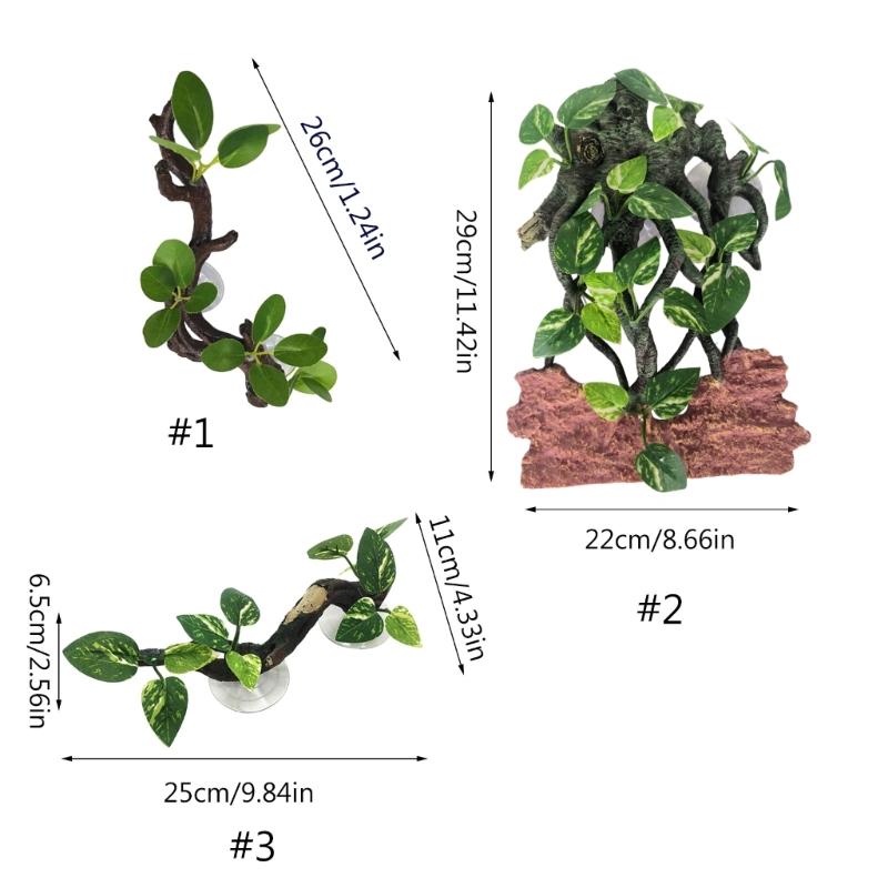 Reptiles Corner Branch Resin Climbing Branch for Terrarium Simulate Plant Fishtanks Vibrant-Aquatic Decors for Amphibian