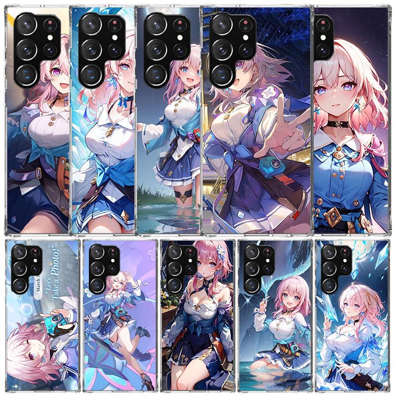 Чехол для телефона Honkai Star Rail Марч 7-е для Samsung Galaxy S24 S25 Edge S26 Ultra S22 S23 Plus S21 + S20 FE Мягкий ТПУ Задняя крышка Ga