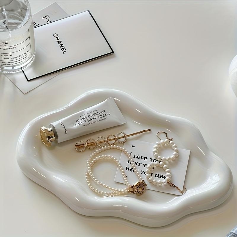 Современный поднос для украшений, поднос для туалетного столика для колец, серег, ожерелья, настольный органайзер для косметики, поднос для хранения в ванной, декор для спальни