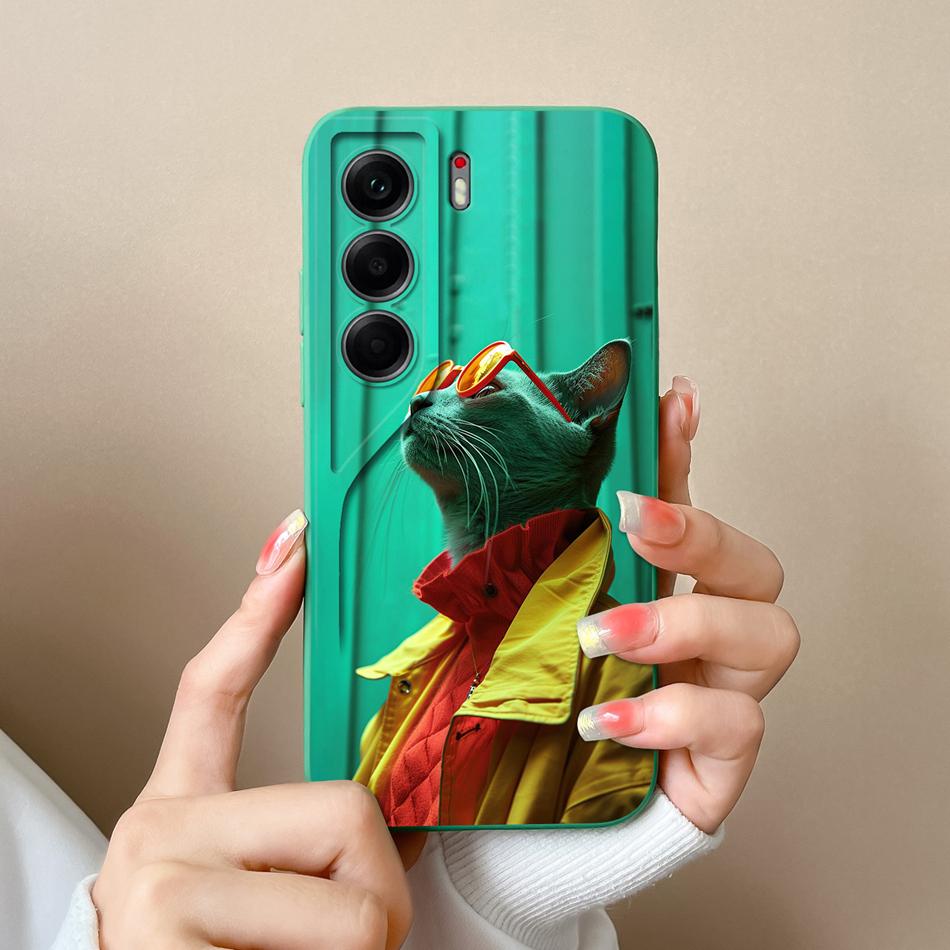 Чехол для телефона Tecno Camon 40 Pro Милые животные Мягкая задняя крышка Жидкий силиконовый корпус для телефона Camon40 Pro 4G 5G Защита от падения Funda