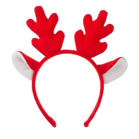 Рождественская повязка на голову с декором в виде рогов оленя, праздничный головной убор с дизайном оленя, женские эластичные удобные рождественские аксессуары для волос