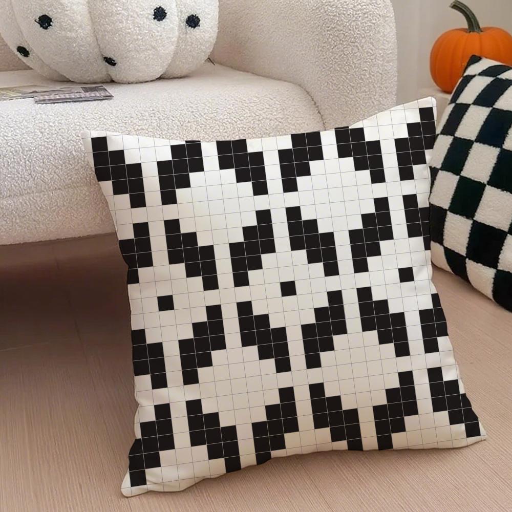 Retro Pixelated Ar Pixel Print Texture Cushion Cover Throw Pillow Cover Hidden Button Durable Polyester Chair Cushion