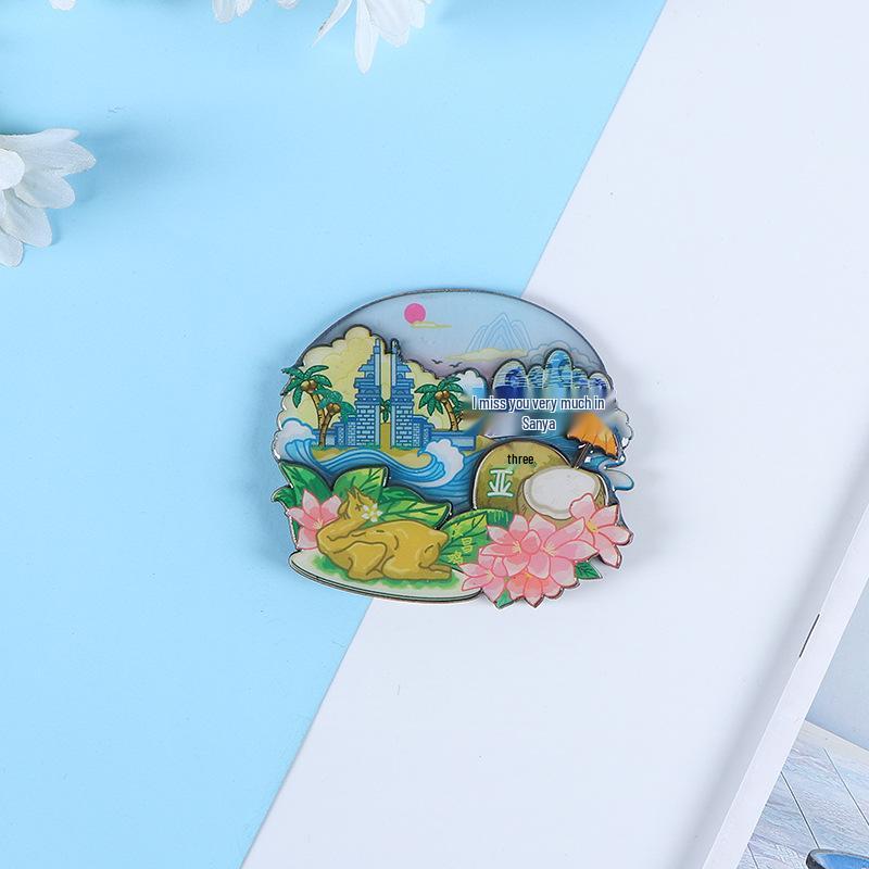 Национальный город Живописный Мультяшный Деревянный Эпоксидный Магнит на Холодильник