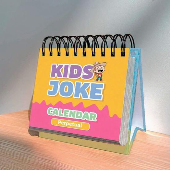 Календарь детских анекдотов на 2026 год с отрывными страницами, содержащими ежедневные каламбуры и шутки. Небольшой настольный календарь в подарок детям.