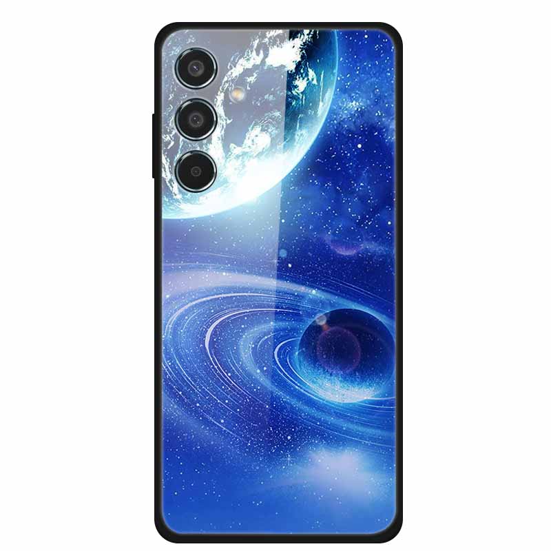Tempered Glass Case For Samsung S25 Plus Case S 25 Plus Hard Back Cover For Samsung Galaxy A16 M55 A55 Phone Case Soft Bumper