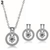 Женский циркон круглый кулон колье-цепочка серьги свадебный комплект украшений