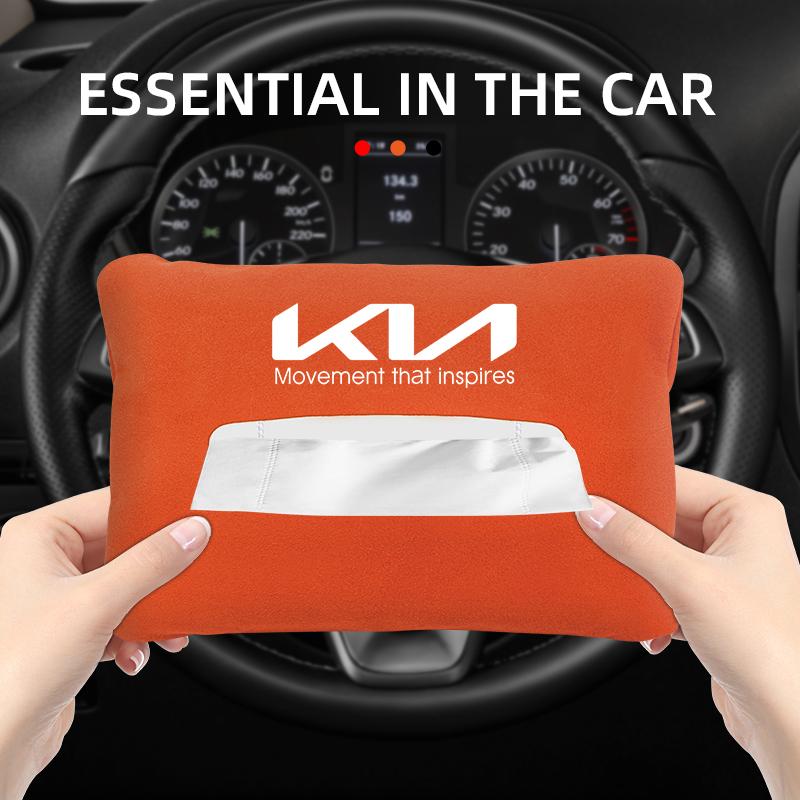 LRVA9 Car Tissue Box Seat Tissue Box Holder Auto Interior Storage Storage Box Decoration For Kia Rio Ceed Sportage Cerato Soul Sorento