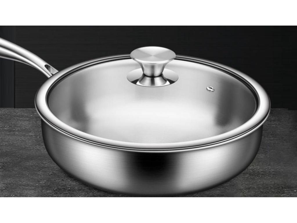 Универсальная немецкая сковорода из нержавеющей стали 316 с антипригарным покрытием для индукционных и газовых плит