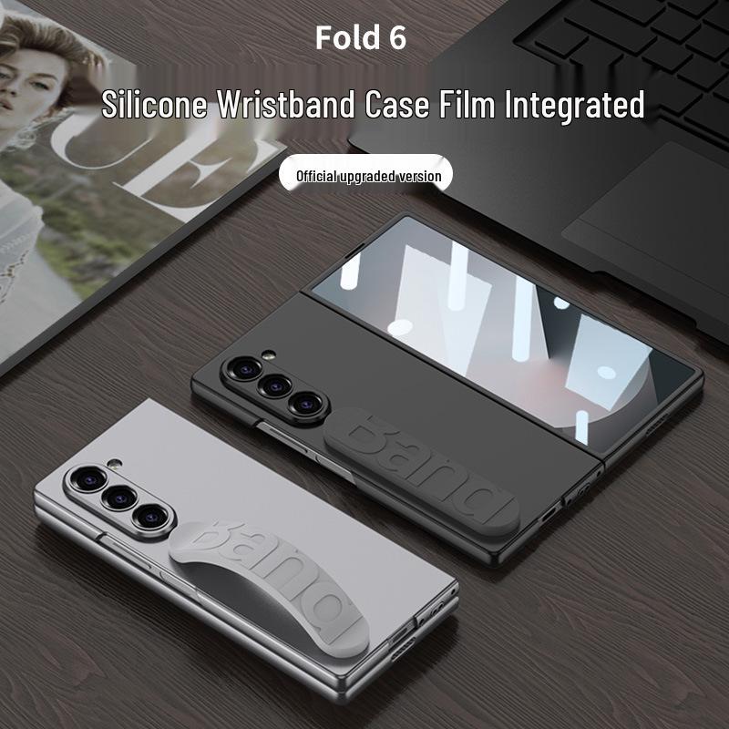 Чехол-браслет на запястье из силикона для Samsung Z Fold6 со встроенной пленкой
