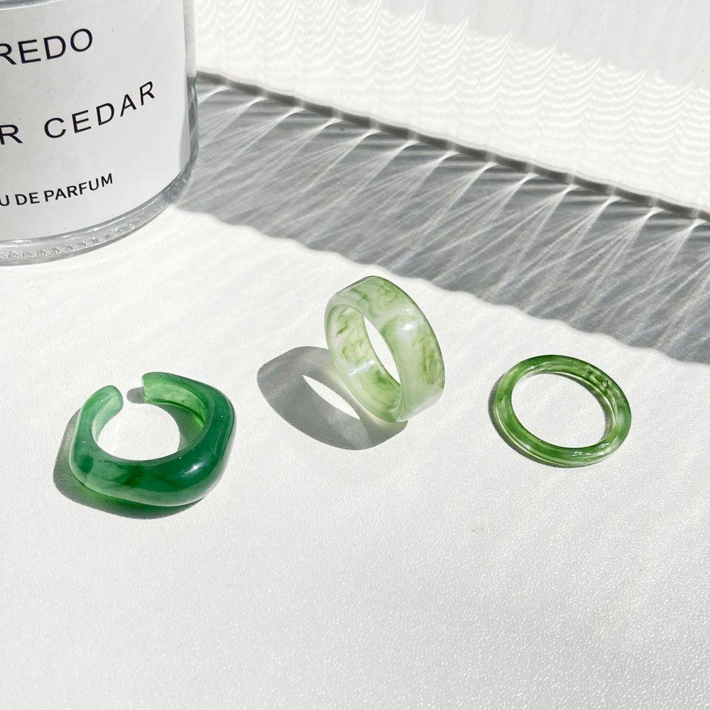 Крутое прозрачное ретро кольцо из смолы с геометрическим акрилом, женское открытое кольцо, модная бижутерия, кольцо в корейском стиле