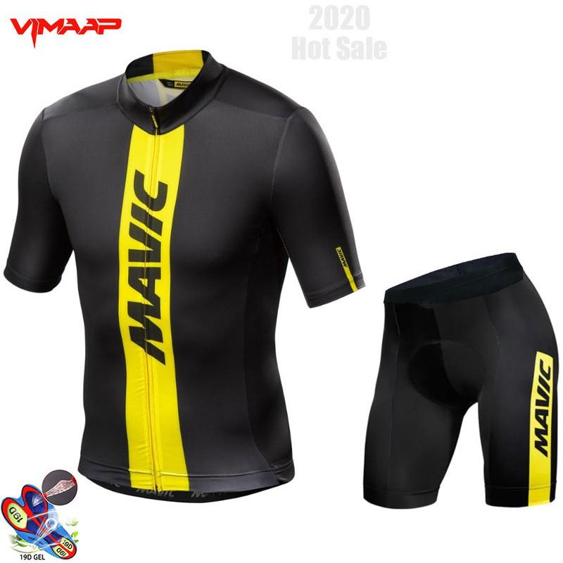 Mavic Mens Cycling Jersey Bib Shorts Set Breathable Road Bike Apparel Outdoor Ride