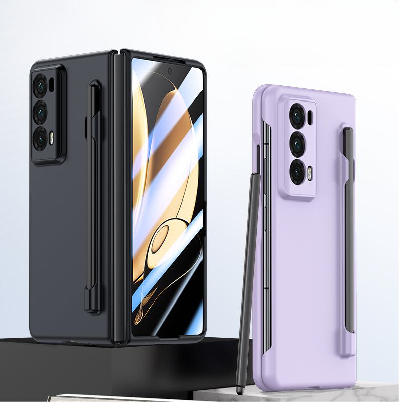 Роскошный защитный чехол для Honor Magic V2, матовый, с прозрачным экраном и однотонной задней крышкой из ударопрочного жесткого пластика